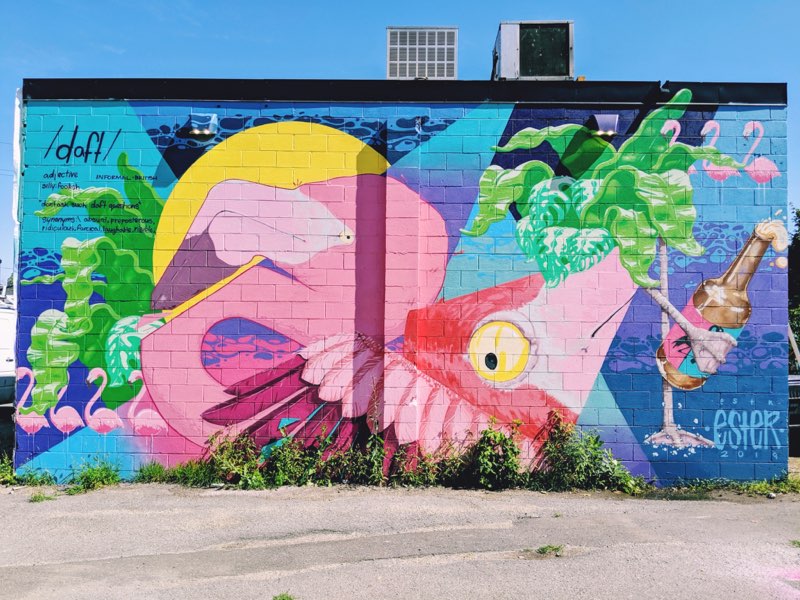 A colourful mural outside Daft Brewing’s West-coast style taproom and brewery.